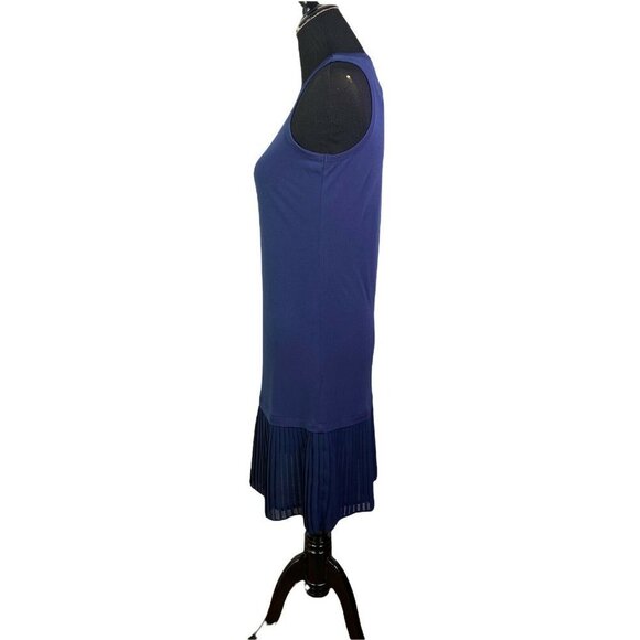 MICHAEL Michael Kors Women True Navy Sleeveless Pleated Hem Dress Size XS - Picture 5 of 10